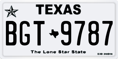 TX license plate BGT9787
