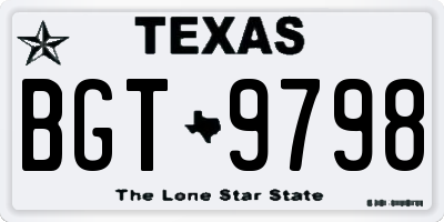 TX license plate BGT9798