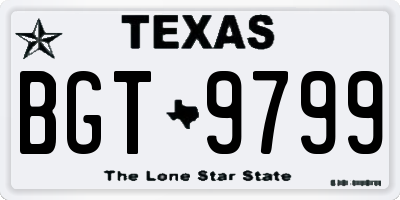 TX license plate BGT9799