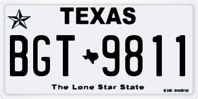 TX license plate BGT9811
