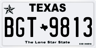 TX license plate BGT9813