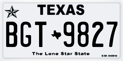 TX license plate BGT9827
