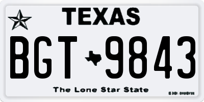 TX license plate BGT9843