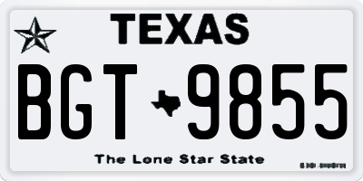 TX license plate BGT9855