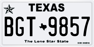 TX license plate BGT9857