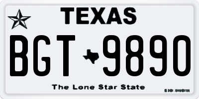 TX license plate BGT9890