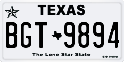 TX license plate BGT9894