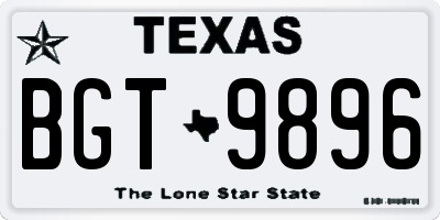 TX license plate BGT9896