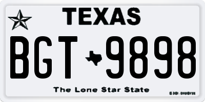 TX license plate BGT9898