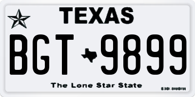TX license plate BGT9899