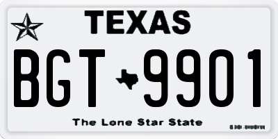 TX license plate BGT9901