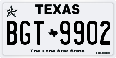 TX license plate BGT9902