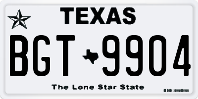 TX license plate BGT9904