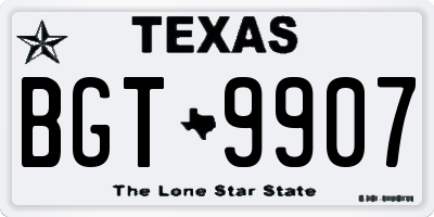 TX license plate BGT9907