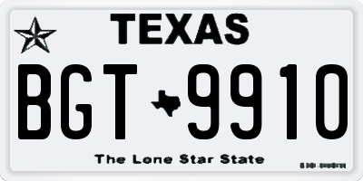 TX license plate BGT9910