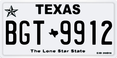 TX license plate BGT9912