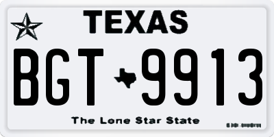 TX license plate BGT9913