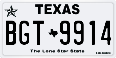 TX license plate BGT9914