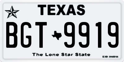 TX license plate BGT9919