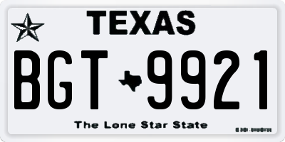 TX license plate BGT9921