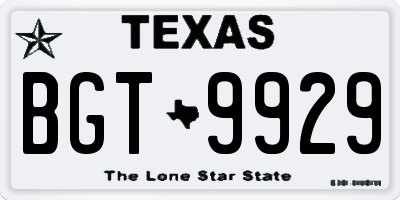 TX license plate BGT9929