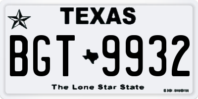 TX license plate BGT9932