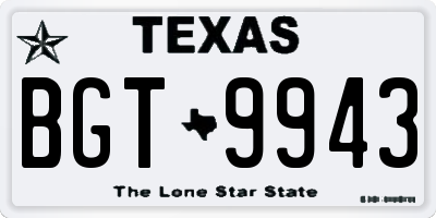 TX license plate BGT9943