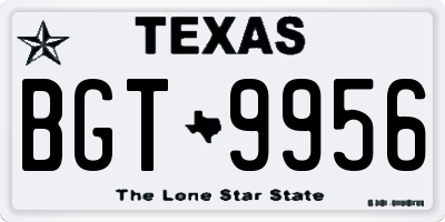 TX license plate BGT9956