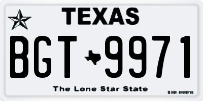 TX license plate BGT9971