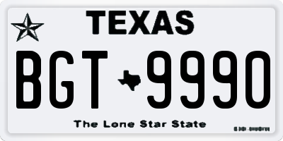 TX license plate BGT9990