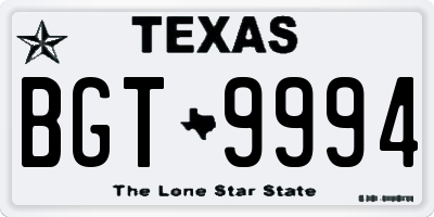 TX license plate BGT9994