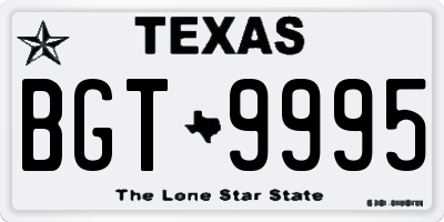 TX license plate BGT9995