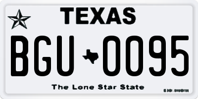TX license plate BGU0095