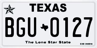 TX license plate BGU0127