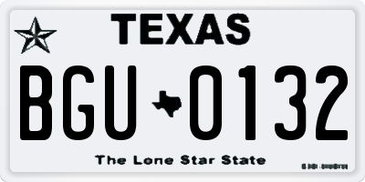 TX license plate BGU0132