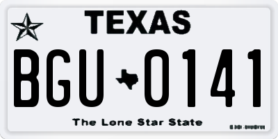 TX license plate BGU0141