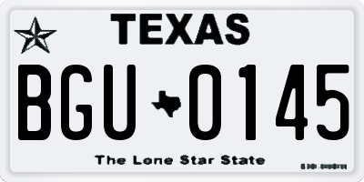TX license plate BGU0145