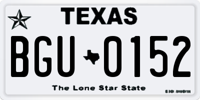 TX license plate BGU0152