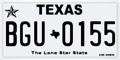 TX license plate BGU0155