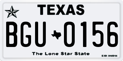 TX license plate BGU0156