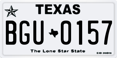 TX license plate BGU0157