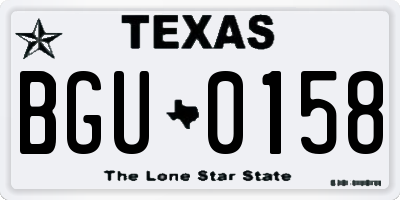 TX license plate BGU0158