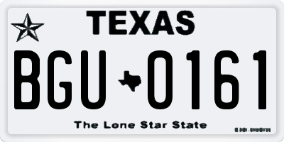 TX license plate BGU0161