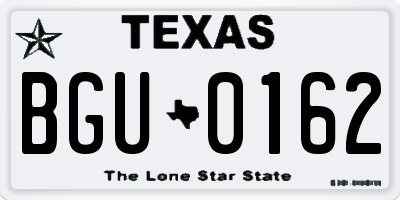 TX license plate BGU0162