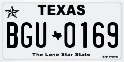 TX license plate BGU0169