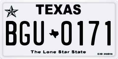 TX license plate BGU0171