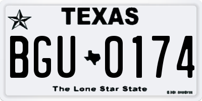 TX license plate BGU0174