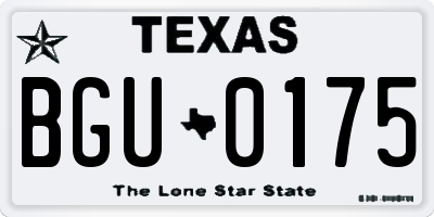 TX license plate BGU0175