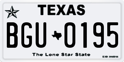 TX license plate BGU0195