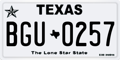 TX license plate BGU0257